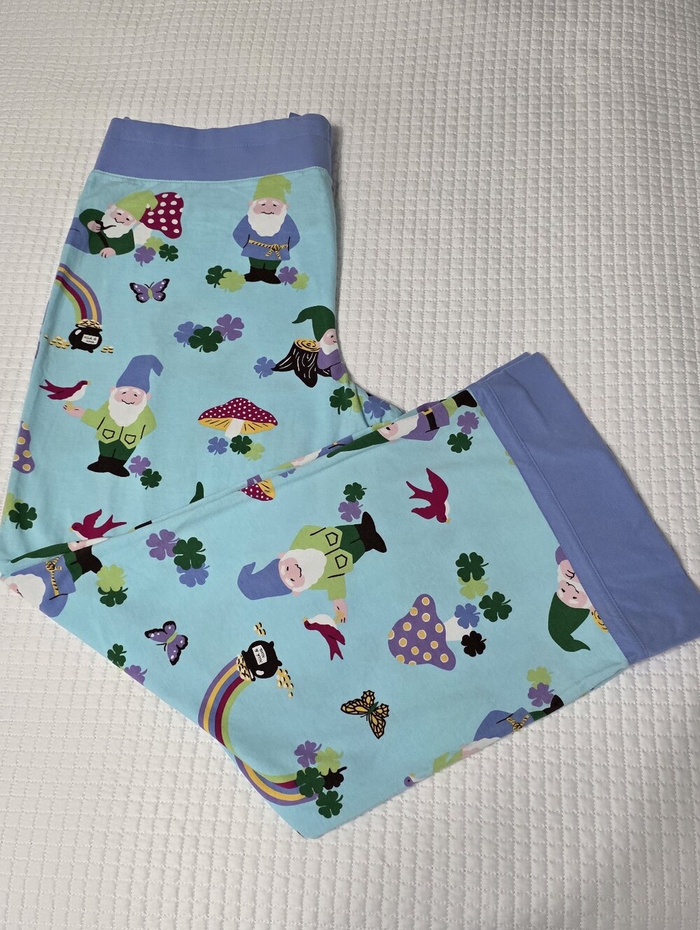 Nick & Nora Women's Light Blue Garden Gnome Print Pajama Pants XXL